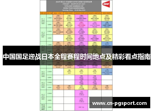 中国国足迎战日本全程赛程时间地点及精彩看点指南